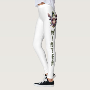 Winter Moose Theme Leggings