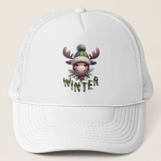 Winter Moose Theme Trucker Pet