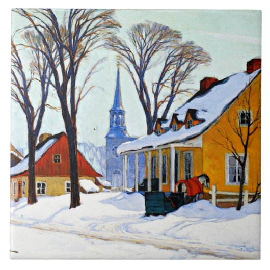 Winter Morning, fijne kunst van Clarence Gagnon Tegeltje (Voorkant)