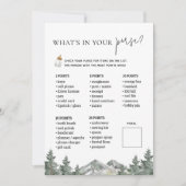 Winter Mountain Baby shower Purse Game Kaarten (Voorkant)