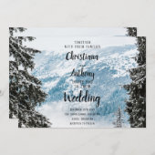 Winter Mountain bruiloft Kaart (Voorkant / Achterkant)
