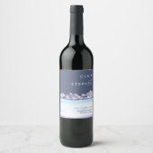 Winter Mountain Evening Weddenschap Wine Label Wijn Etiket (Voorkant)