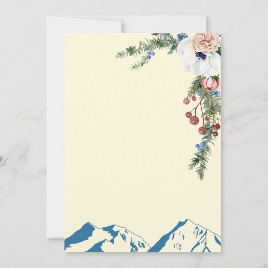 Winter Mountain Flowers Wedding Invitation (Dos)