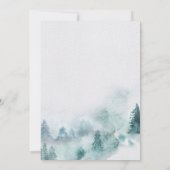 Winter Mountain Forest Rustic Wedding Invitation Kaart (Achterkant)