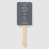 Winter Mountain Forest Wedding Programme Handwaaier (Achterkant)