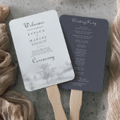 Winter Mountain Forest Wedding Programme Handwaaier