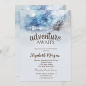 Winter Mountain Lake Pensioen Party Kaart (Voorkant / Achterkant)