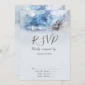 Winter Mountain Lake RSVP Kaart (Voorkant / Achterkant)