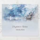 Winter Mountain Lake  Sparkling Wijnetiket (Enkel label)