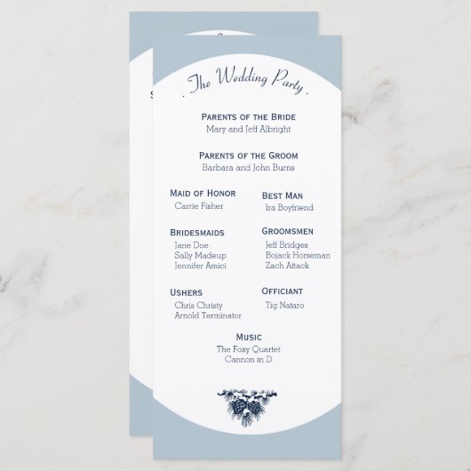 Winter Mountain Pines Trouwprogramma Licht Programma (Voorkant / Achterkant)