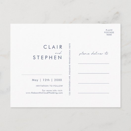 Winter Mountain Soirée Enregistrer La Date Carte P (Dos)