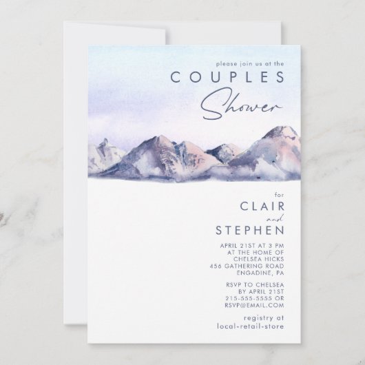 Winter Mountain Sunset Couples Show Invitation (Devant)