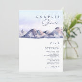 Winter Mountain Sunset Couples Show Invitation (Debout devant)