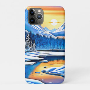 Winter Mountain Sunset Glow iPhone 11 Pro Hoesje