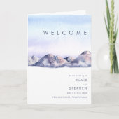 Winter Mountain Sunset Programme de mariage plié (Devant)