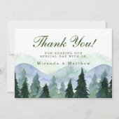 Winter Mountain Tree Scene Mariage Merci Cartes (Devant)