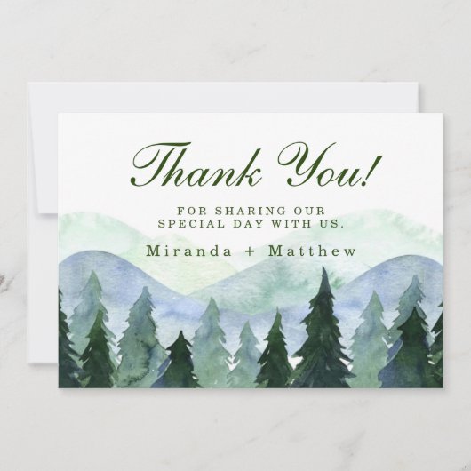 Winter Mountain Tree Scene Weddenschap Hartelijk d Kaart (Voorkant)