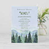 Winter Mountain Tree Scenersal Dinner Kaart (Staand voorkant)