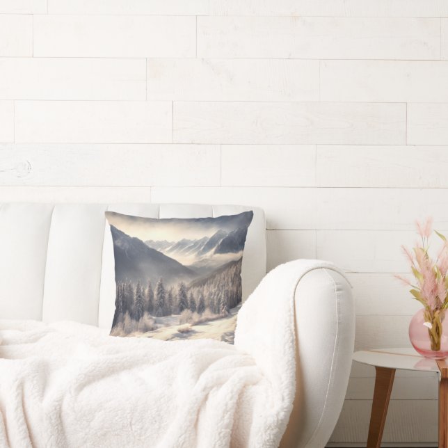 Winter Mountain Valley Kussen (Bank)