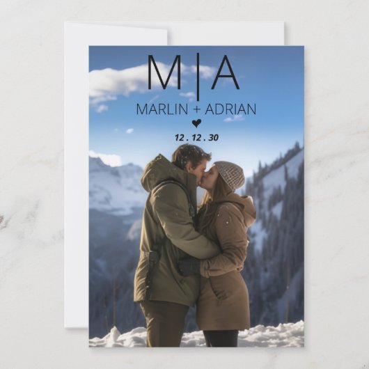 Winter Mountain Wedding Invitation (Devant)