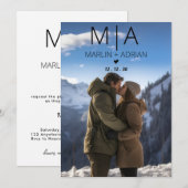 Winter Mountain Wedding Invitation (Devant / Derrière)