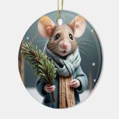 Winter Mouse Paar Kerstboom Ornament (Links)