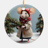 Winter Mouse Paar Kerstboom Ornament (Achterkant)