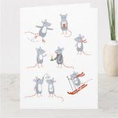 Winter Muizen Kerstvakantie Kaart (Voorkant)