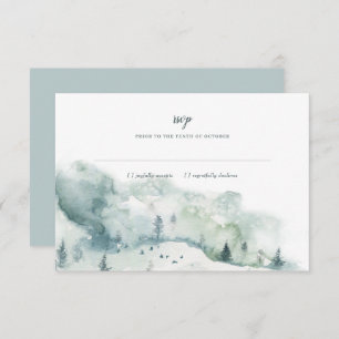 Winter Mystère Wedding RSVP Kaart