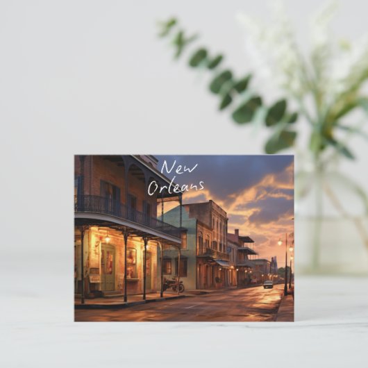 "Winter Nachten in New Orleans" Feestdagenkaart (Staand voorkant)