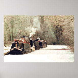 WINTER NARROWBOAT POSTER