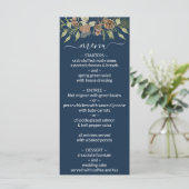 Winter Navy Blue Elegant Script Mariage Menu (Debout devant)