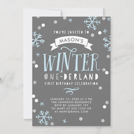 Winter Nederland eerste verjaardagsfeestje uitnodi Kaart (Voorkant)
