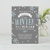 Winter Nederland eerste verjaardagsfeestje uitnodi Kaart (Staand voorkant)