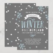 Winter Nederland eerste verjaardagsfeestje uitnodi Kaart (Voorkant / Achterkant)