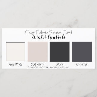 Winter Neutrals Color Palette Swatch Card Kaart