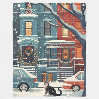 Winter New York stad retro Fleece Deken