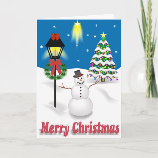 Winter Night Christmas Kaart (Voorkant)