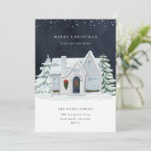 Winter Night Holiday Moving Announge Aankondiging (Staand voorkant)