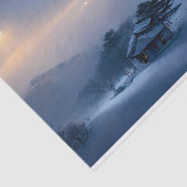 Winter Night Mountain Snow Moon Painting Tissuepapier (Detail)