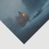 Winter Night Snow Pine Tress Painting Tissuepapier (Detail)