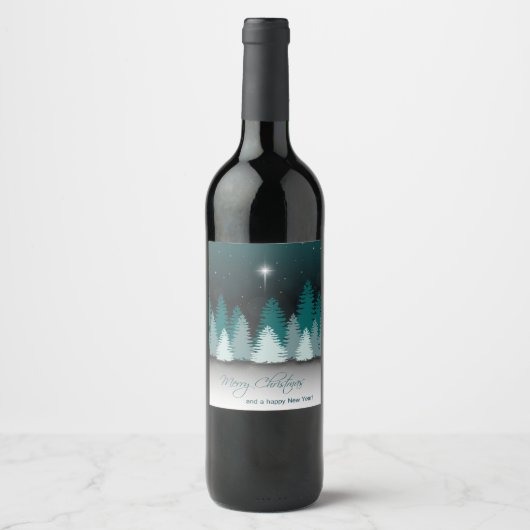 Winter Night with Star of Bethlehem Wijn Etiket (Voorkant)