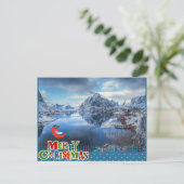 Winter Noorwegen Kerst briefkaart (Staand voorkant)