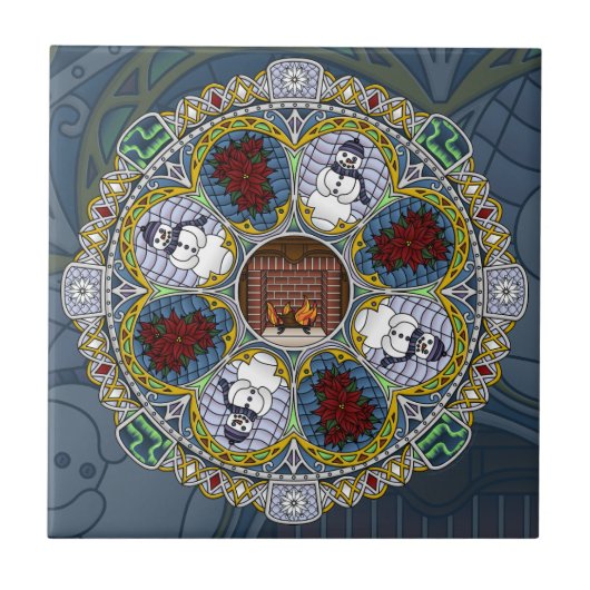 Winter Nouveau Tile Tegeltje (Voorkant)