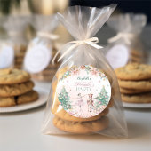 Winter Nutcracker Floral Birthday Party Baby Girl Ronde Sticker