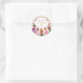 Winter Nutcracker Floral Birthday Party Baby Girl Ronde Sticker (Tas)