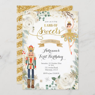 Winter Nutkraker Land van zoet Birthday Invitati Kaart