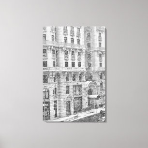 Winter NYC Upper West Side Fotografie op Canvas Afdruk