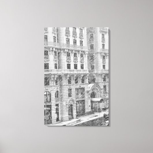 Winter NYC Upper West Side Photography on Canvas Afdruk (Voorkant)
