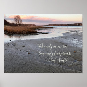 Winter Ocean Sunset Poster